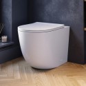 BUN/A1/ROMBTW/96439 ONLY OPENED - Back to Wall Rimless Toilet and Soft Close Seat - Roma