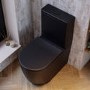 Matt Black Close Coupled Rimless Toilet with Soft Close Seat - Roma