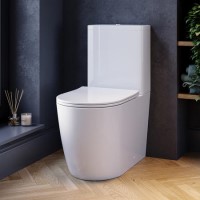 ONLY OPENED - Close Coupled Rimless Toilet with Soft Close Seat - Roma