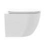 Wall Hung Rimless Toilet with Soft Close Seat, Black Glass Sensor Flush Plate, 820mm Frame & Cistern – Roma