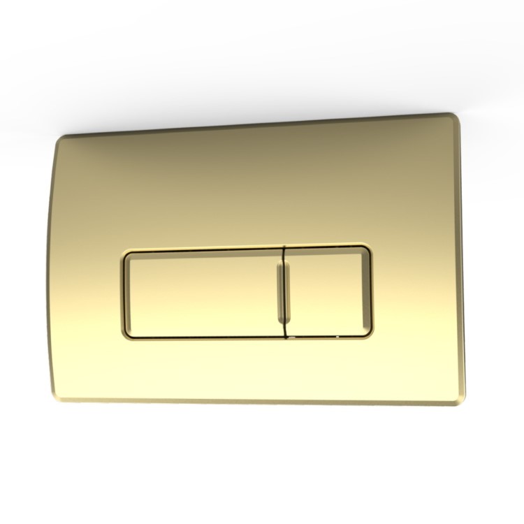 Wall Hung Rimless Toilet with Soft Close Seat, Brushed Brass Pneumatic Flush Plate, 1168mm Frame & Cistern – Roma