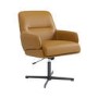 Tan Faux Leather Recliner Armchair and Footstool - Rowan