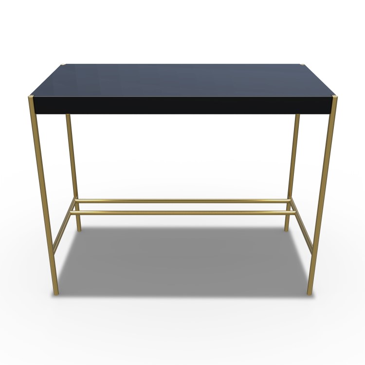 Black Dressing Table with Gold Legs - Roxy