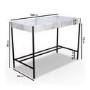 White Marble & Pink Velvet Office Desk and Chair Set - Roxy