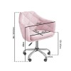 White Marble &amp; Pink Velvet Office Desk and Chair Set - Roxy