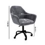White Marble & Grey Velvet Office Desk and Chair Set - Roxy 