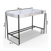 White Marble &amp; Green Velvet Office Desk and Chair Set - Roxy