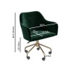 White Marble &amp; Green Velvet Office Desk and Chair Set - Roxy