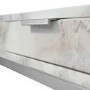 White Marble Top Corner Dressing Table with Chrome Legs - Roxy