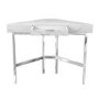 White Marble Top Corner Dressing Table with Chrome Legs - Roxy