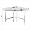 White Marble Top Corner Dressing Table with Chrome Legs - Roxy
