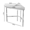 White Marble &amp; Cream Boucle Corner Office Desk and Chair Set - Roxy