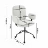 White Marble &amp; Cream Boucle Corner Office Desk and Chair Set - Roxy
