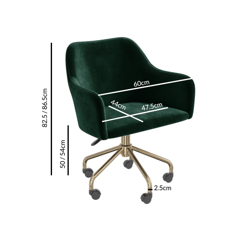 White Faux Marble Corner Desk & Green Velvet Office Chair - Roxy - Marley