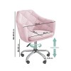 White Marble &amp; Pink Velvet Corner Office Desk and Chair Set - Roxy 