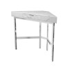 White Marble &amp; Pink Velvet Corner Office Desk and Chair Set - Roxy 