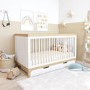 White and Wood Convertible Toddler Bed with Drawer Storage - Rue