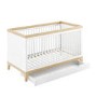 White and Wood Convertible Toddler Bed with Drawer Storage - Rue