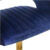 Set of 3 Curved Navy Velvet Adjustable Swivel Bar Stools with Backs - Runa