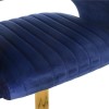 Set of 3 Curved Navy Velvet Adjustable Swivel Bar Stools with Backs - Runa