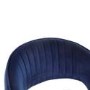 Set of 4 Curved Blue Velvet Adjustable Swivel Bar Stools with Backs - Runa