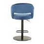 Grade A1 - Set of 2 Curved Navy Velvet Adjustable Bar Stools with Backs - Runa