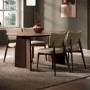 Walnut Dining Table Set with 4 Beige Faux Leather Curved Back Dining Chairs - Seats 4 - Rivo