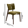 Set of 2 Olive Green Velvet Dining Chairs with Walnut Legs - Greta