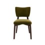 Set of 2 Olive Green Velvet Dining Chairs with Walnut Legs - Greta