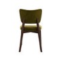 Set of 2 Olive Green Velvet Dining Chairs with Walnut Legs - Greta