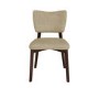 Set of 2 Beige Faux Leather Dining Chairs with Walnut Legs - Greta