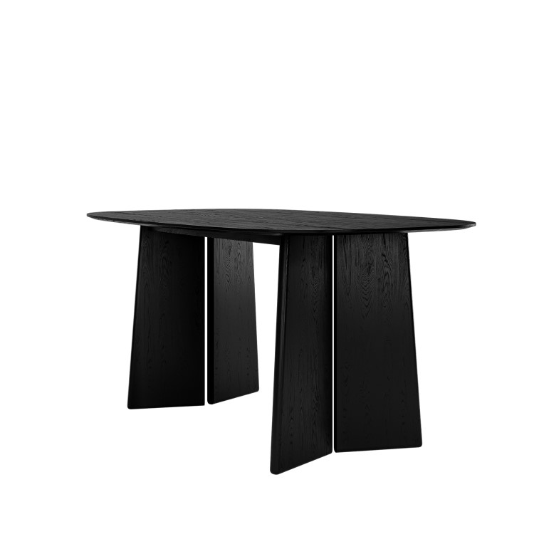 Black Wooden Dining Table - Seats 4 - 6 - Rivo