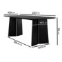 Large Black Wooden Dining Table - Seats 6 - 8 - Rivo