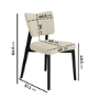 Set of 2 Beige Upholstered Dining Chairs with Black Legs - Greta