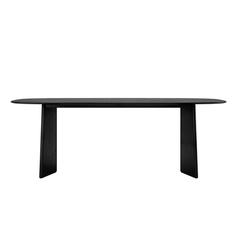 Large Black Wooden Dining Table - Seats 6 - 8 - Rivo