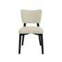 Set of 2 Beige Upholstered Dining Chairs with Black Legs - Greta