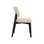 Set of 2 Beige Upholstered Dining Chairs with Black Legs - Greta