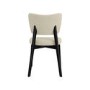 Set of 2 Beige Upholstered Dining Chairs with Black Legs - Greta
