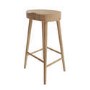 Set of 2 Solid Weathered Oak Kitchen Stools - 70cm - Rayne