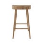 Set of 2 Solid Weathered Oak Kitchen Stools - 70cm - Rayne