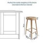 Set of 3 Solid Weathered Oak Kitchen Stools - 70cm - Rayne