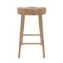Set of 3 Solid Weathered Oak Kitchen Counter Stools - 70cm - Rayne