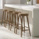 BUN/RYN001/90005 Set of 4 Solid Weathered Oak Kitchen Counter Stools - 70cm - Rayne