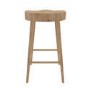 Set of 3 Solid Weathered Oak Kitchen Stools - 70cm - Rayne