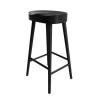 Set of 2 Black Solid Oak Kitchen Stools - 70cm - Rayne