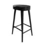 Set of 2 Black Solid Oak Kitchen Stools - 70cm - Rayne