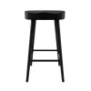 Set of 2 Black Solid Oak Kitchen Stools - 70cm - Rayne