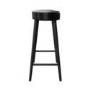 Set of 2 Black Solid Oak Kitchen Stools - 70cm - Rayne