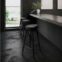 Set of 3 Black Solid Oak Kitchen Stools - 70cm - Rayne