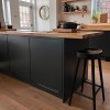 Set of 4 Black Solid Oak Kitchen Stools - 70cm - Rayne